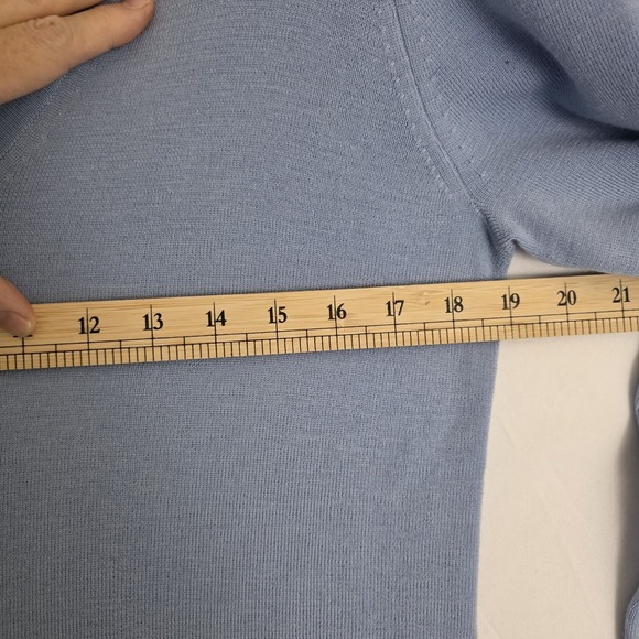 NWT Banana Republic 100% Fine Merino Wool Sweater XL Blue V Neck Lightweight - Picture 8 of 13